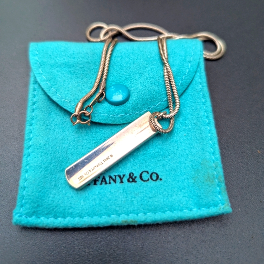 Tiffany & Co. Silver Bar Pendant 1937 Necklace